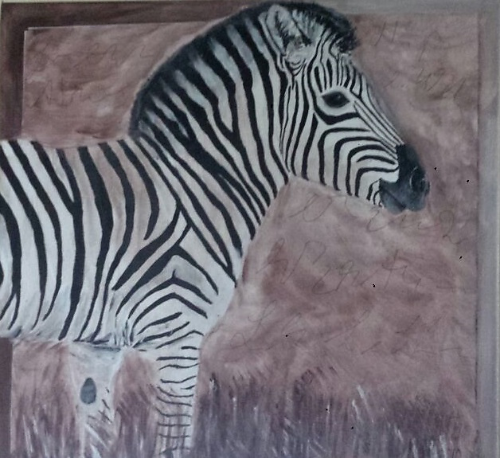Zebra - 0,40 x 0,40 m - Acryl auf Leinwand